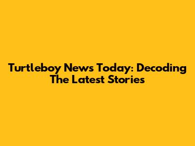 Turtleboy News Today: Decoding The Latest Stories