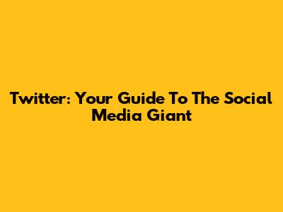 Twitter: Your Guide To The Social Media Giant