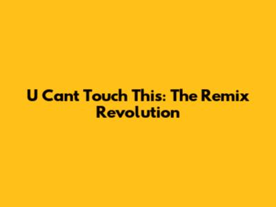 U Can't Touch This: The Remix Revolution