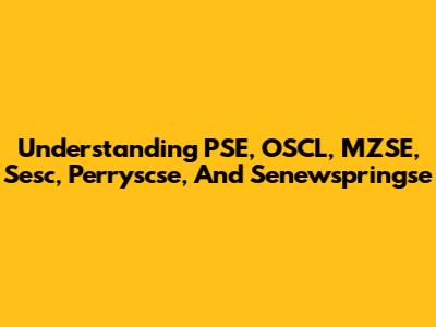 Understanding PSE, OSCL, MZSE, Sesc, Perryscse, And Senewspringse