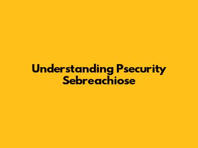 Understanding Psecurity Sebreachiose