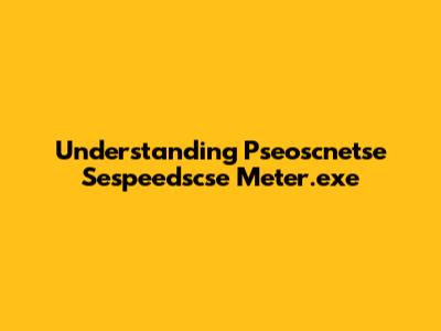 Understanding Pseoscnetse Sespeedscse Meter.exe