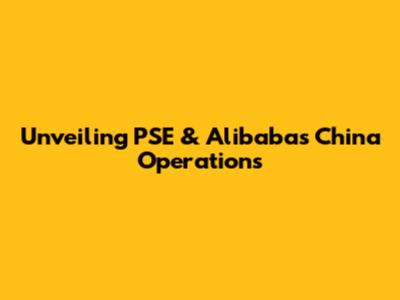 Unveiling PSE & Alibaba's China Operations