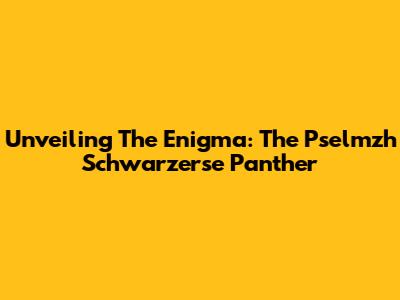 Unveiling The Enigma: The Pselmzh Schwarzerse Panther
