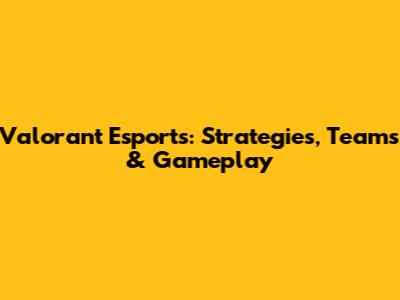 Valorant Esports: Strategies, Teams & Gameplay