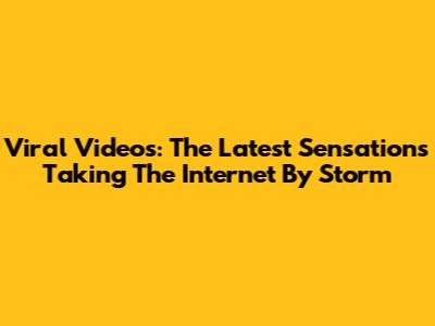 Viral Videos: The Latest Sensations Taking The Internet By Storm