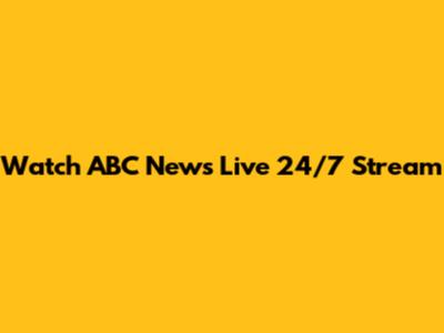 Watch ABC News Live 24/7 Stream