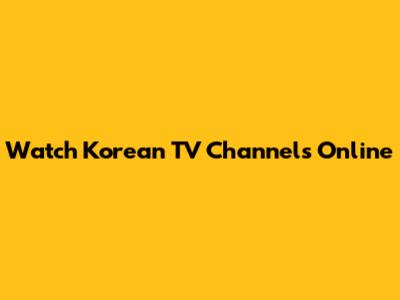 Watch Korean TV Channels Online