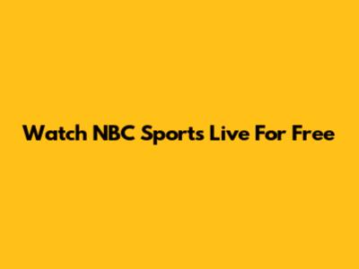 Watch NBC Sports Live For Free