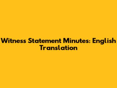 Witness Statement Minutes: English Translation