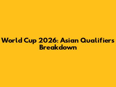 World Cup 2026: Asian Qualifiers Breakdown