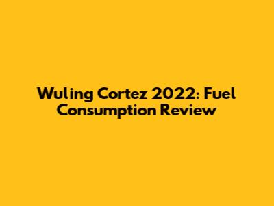 Wuling Cortez 2022: Fuel Consumption Review