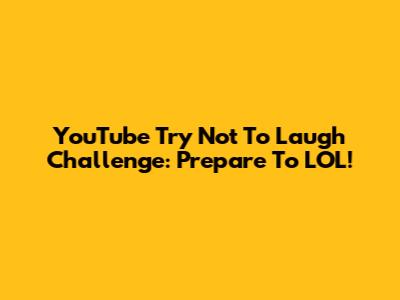 YouTube Try Not To Laugh Challenge: Prepare To LOL!