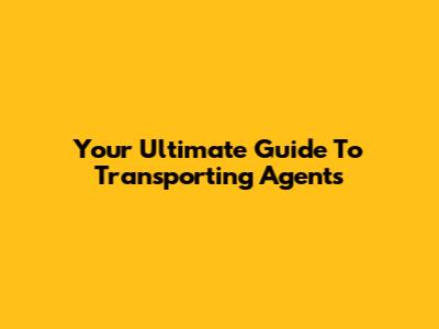 Your Ultimate Guide To Transporting Agents