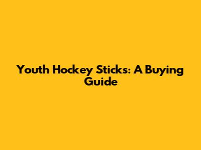 Youth Hockey Sticks: A Buying Guide