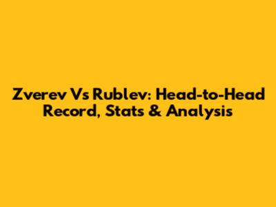Zverev Vs Rublev: Head-to-Head Record, Stats & Analysis